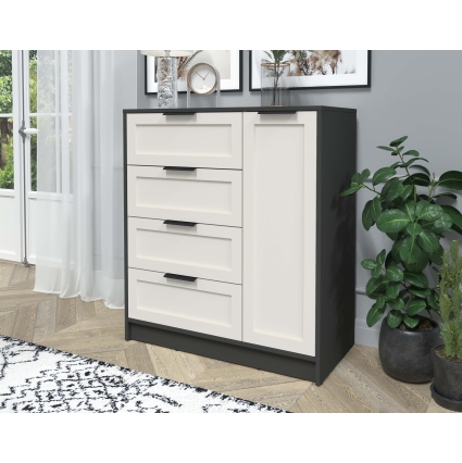 Тумба Тренд КТ-Т90 (Антрацит ЛДСП/ Кашемир ЛМДФ) Ш900 В1020 Г451 Тумба Тренд КТ-Т90 (Антрацит ЛДСП/ Кашемир ЛМДФ) Ш900 В1020 Г451